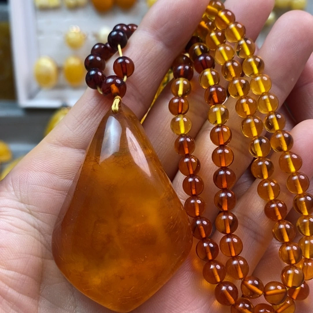 未镶嵌颈饰蜜蜡蜜蜡吊坠