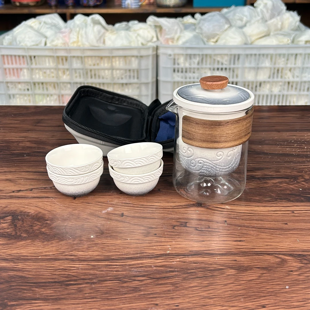 大海茶器@@F982-渐变绿宝旅行茶具