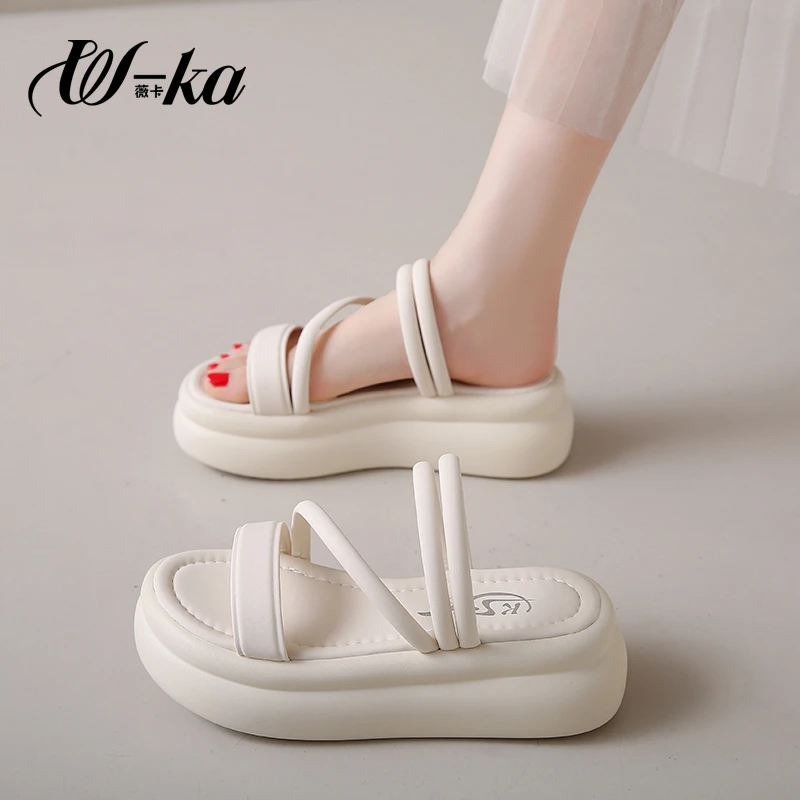 两穿凉鞋女夏外穿2025新款厚底增高软底松糕罗马仙女风夏季凉拖鞋