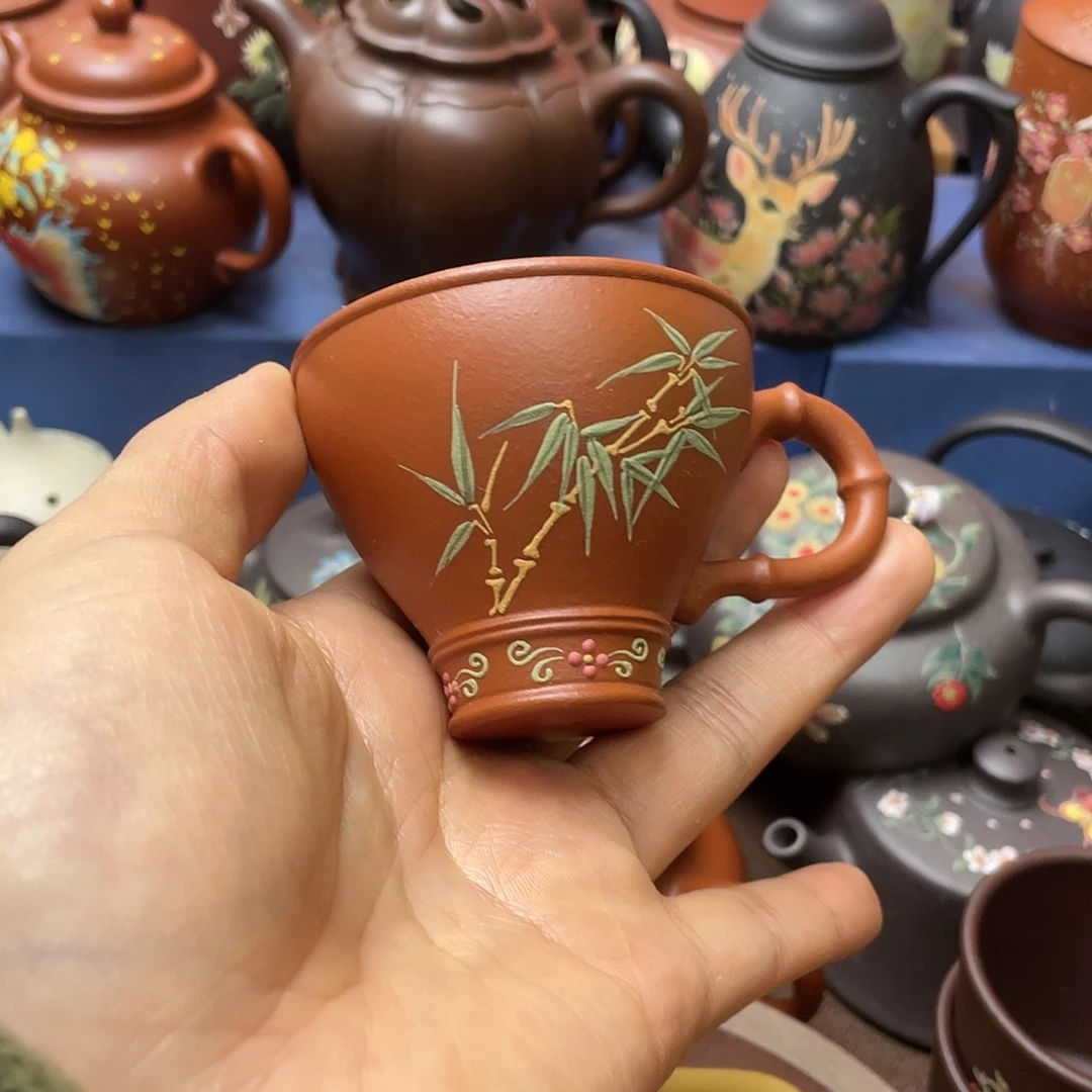 茶杯红泥紫砂主人杯80cc