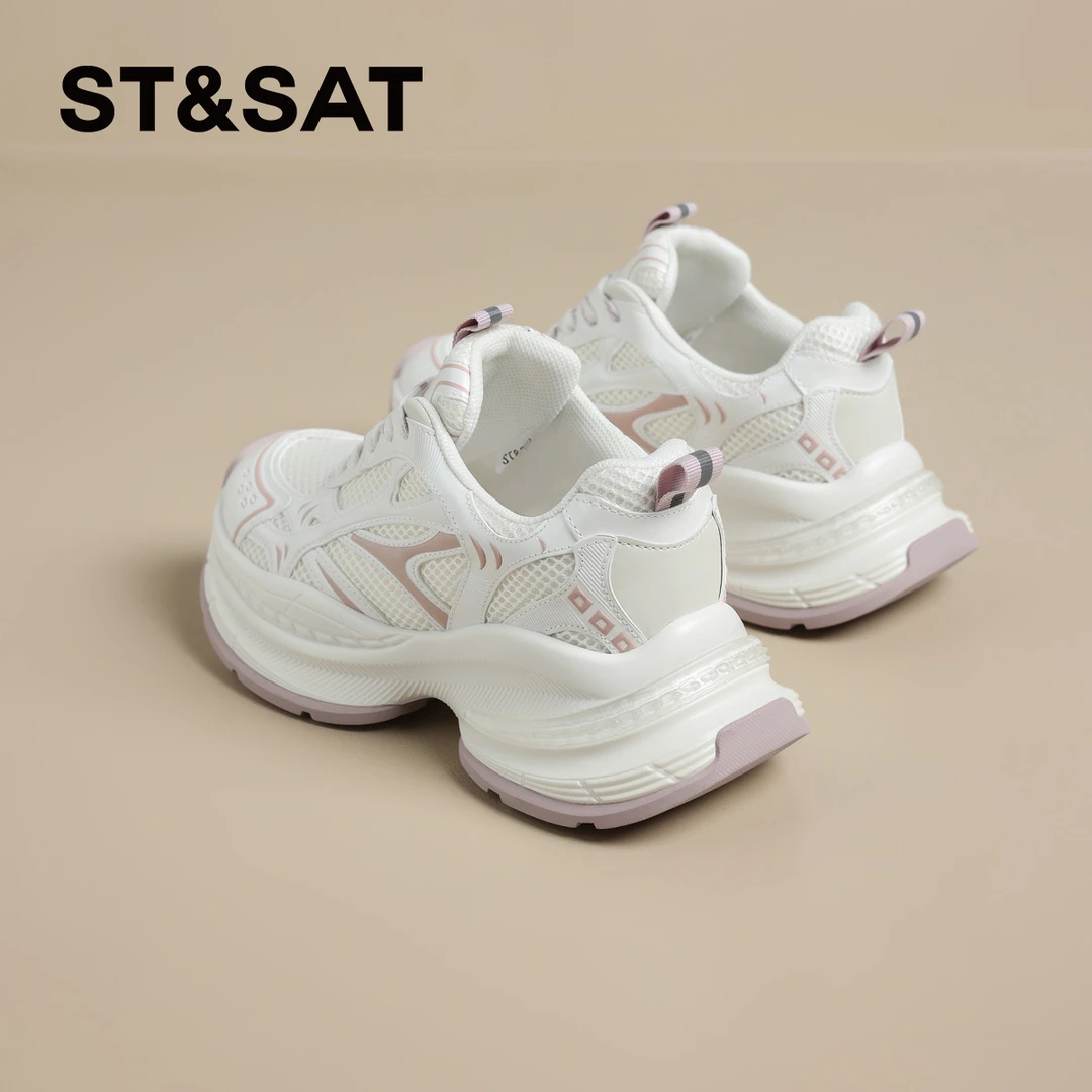 星期六时尚轻奢老爹鞋女款2025秋季新款网红休闲鞋百搭厚底运动鞋