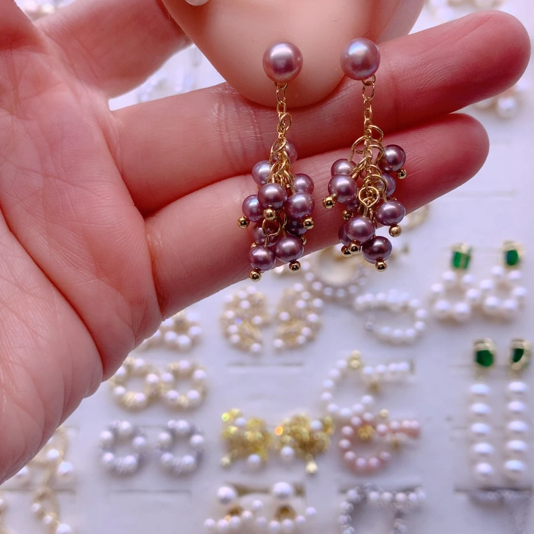 淡水珍珠合金耳饰