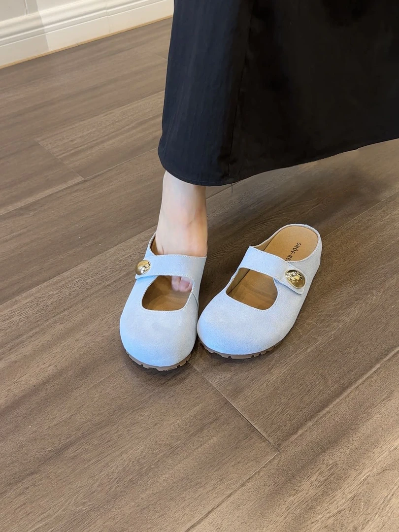 BANFANG女鞋|4cm|夏季简约小众设计明星同款包头拖鞋