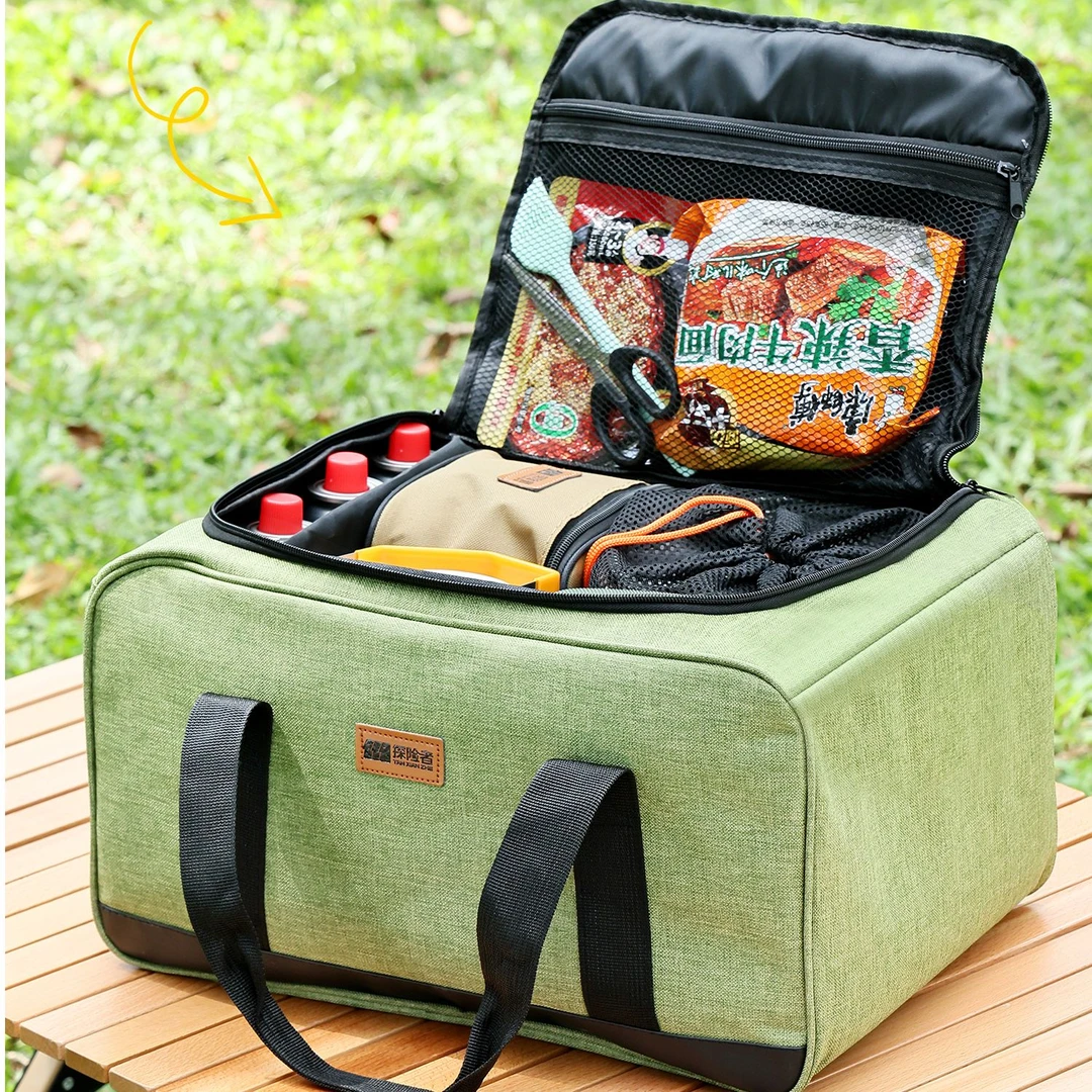 户外露营装备收纳包折叠便携炉具野餐餐具大容量牛津布收纳袋