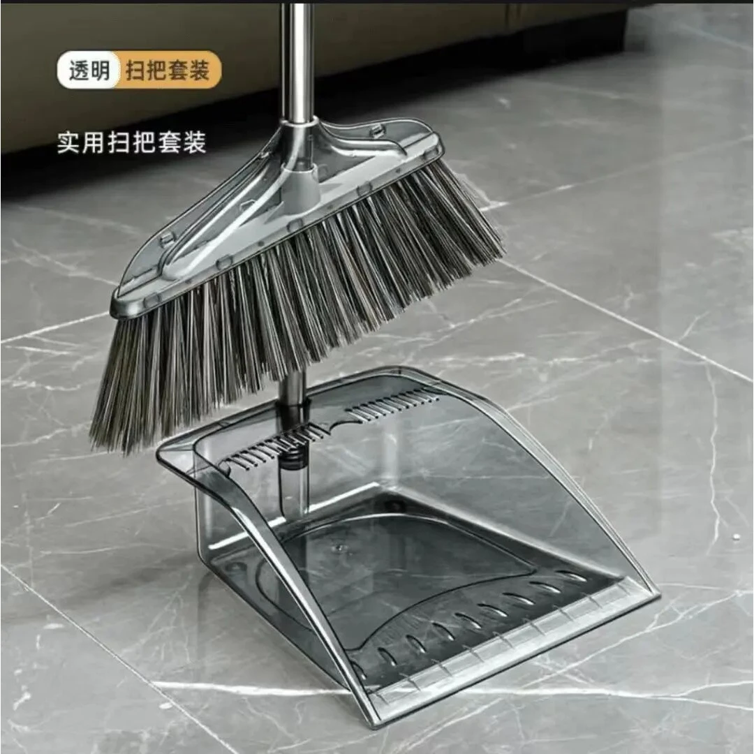扫把两件套透明扫把簸箕套装大号软毛加厚不粘毛发防风簸箕套L162