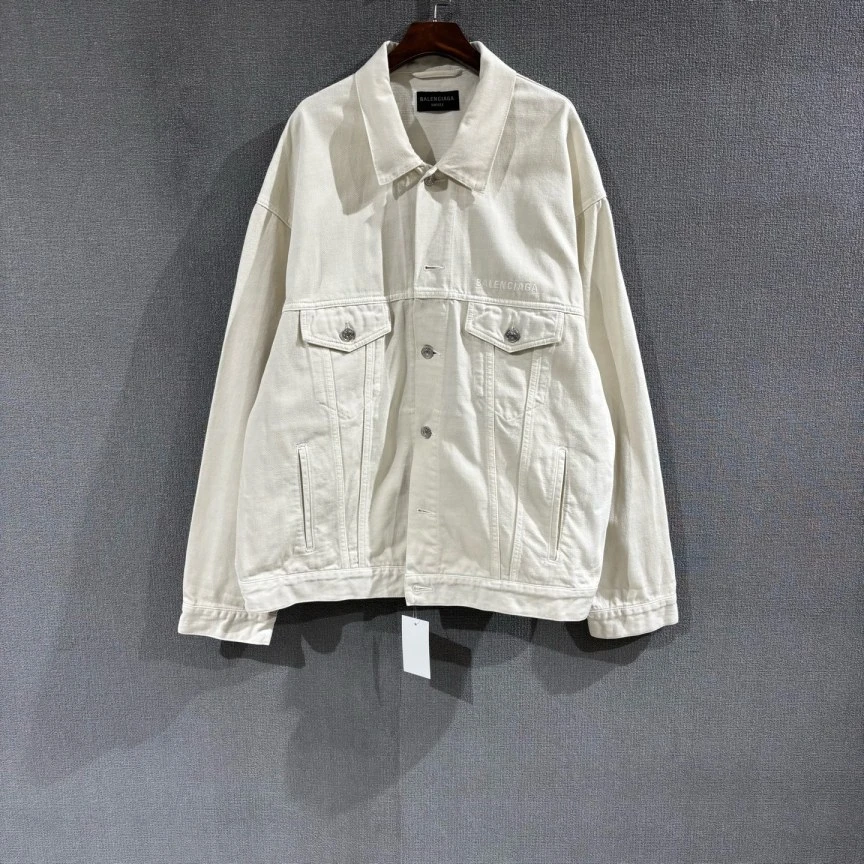 99新 Balenciaga/巴黎世家 （pm）字母刺绣牛仔外套 xs码/5606