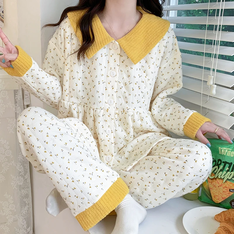 空气棉月子服11-12月份产妇秋冬季纯棉产后加厚孕妇睡衣哺乳喂奶