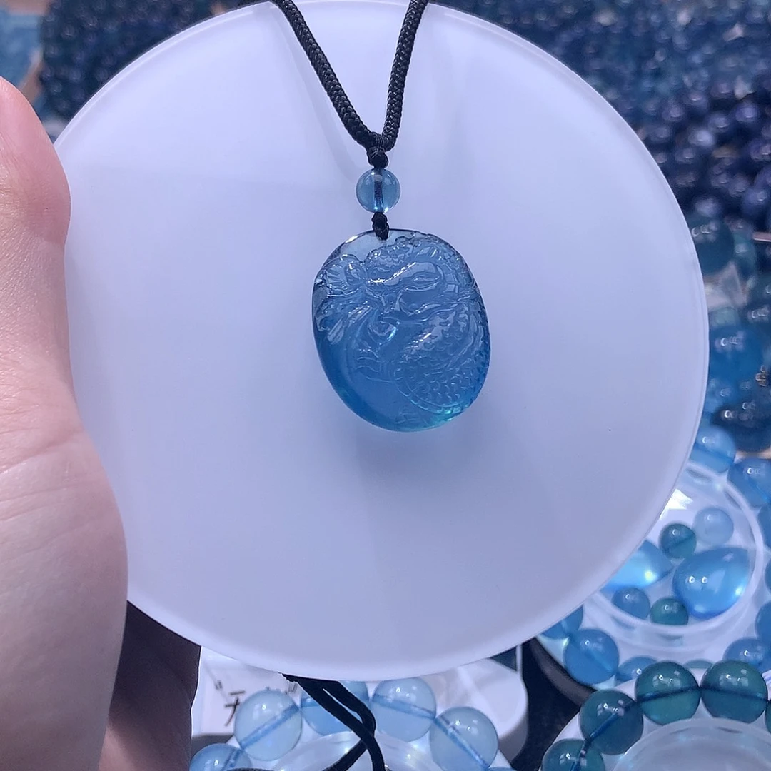 未镶嵌颈饰海蓝宝石龙牌吊坠【500元】要拍5件