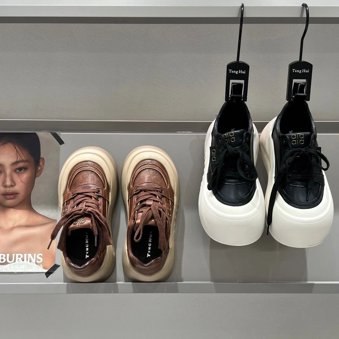 GG-真皮松糕厚底面包鞋增高6cm小个子高颜值超轻女鞋620-2