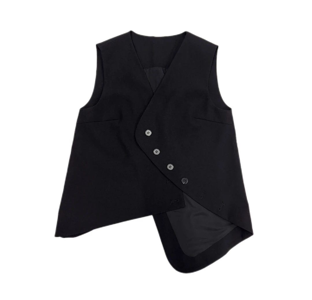 （雅音优选）原创高级洋气时尚简约不规则马甲