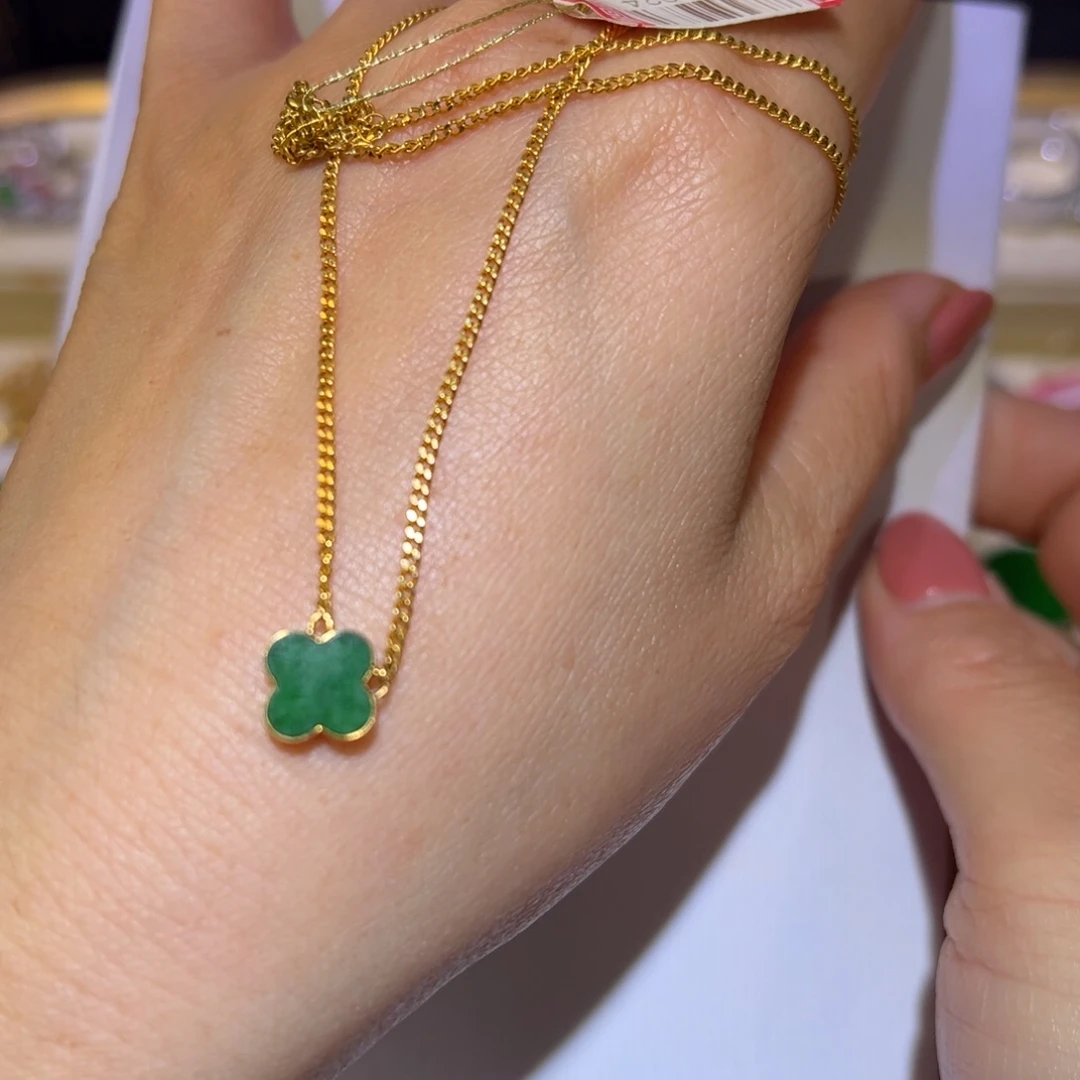 翡翠颈饰18K金镶嵌套链