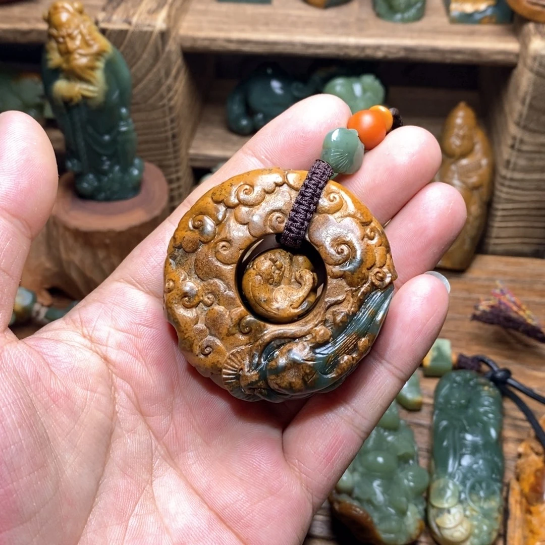 岫岩河磨玉（透闪石质玉）把件未镶嵌