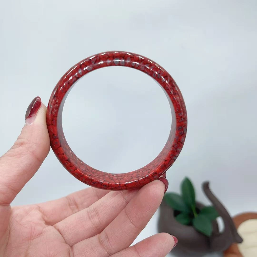 含辰砂工艺品【玉美人瞾璞阁】晶体砂正宽手镯（多样性发一）