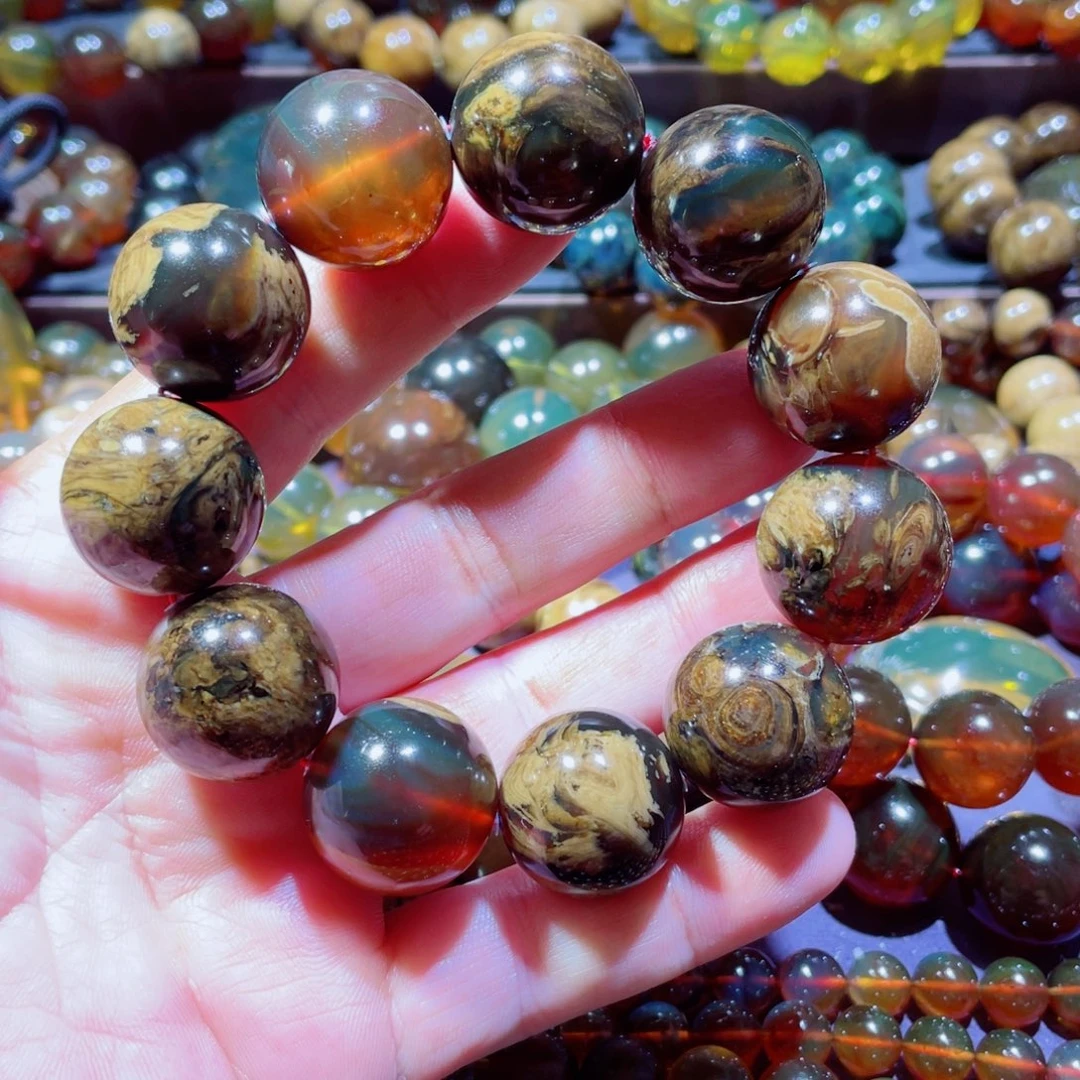 琥珀未镶嵌手链天然