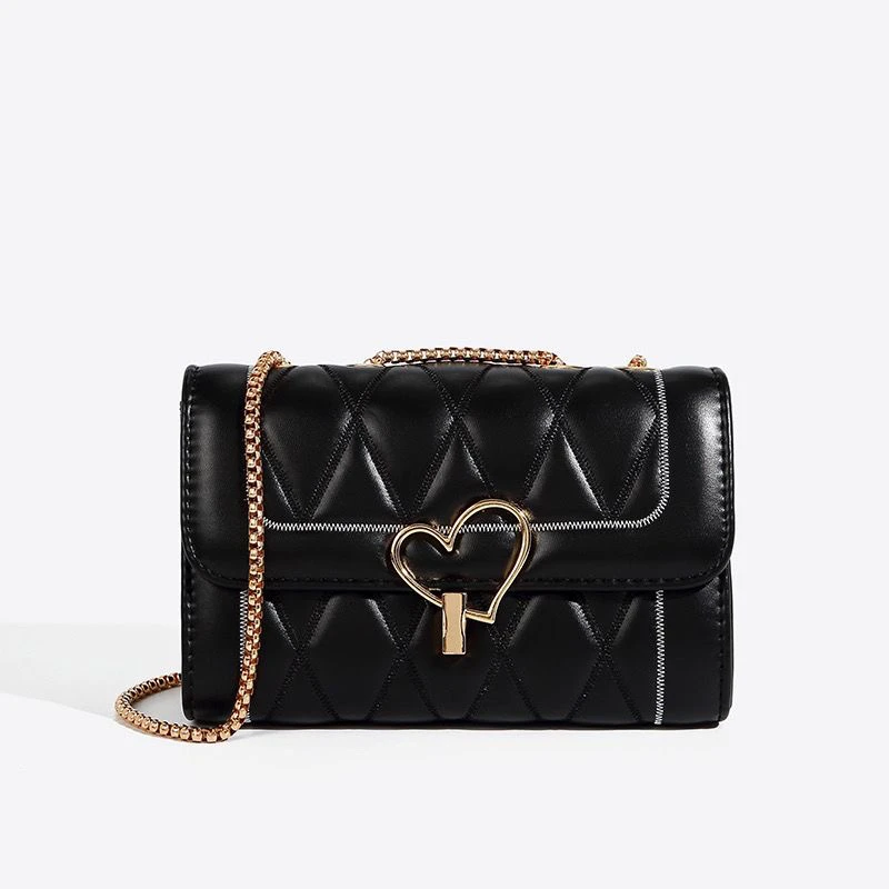 高级感时尚韩版小香风菱格链条单肩斜挎小方包