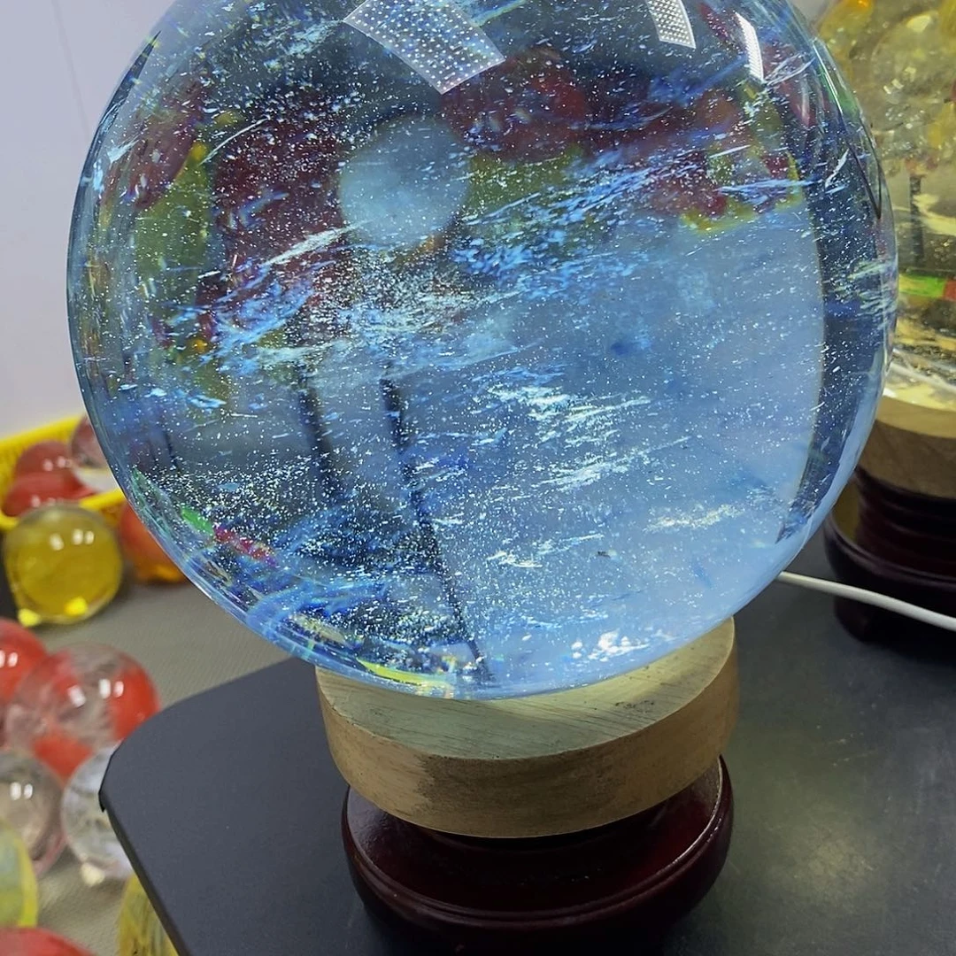 道***然石材17厘米蓝水摆件