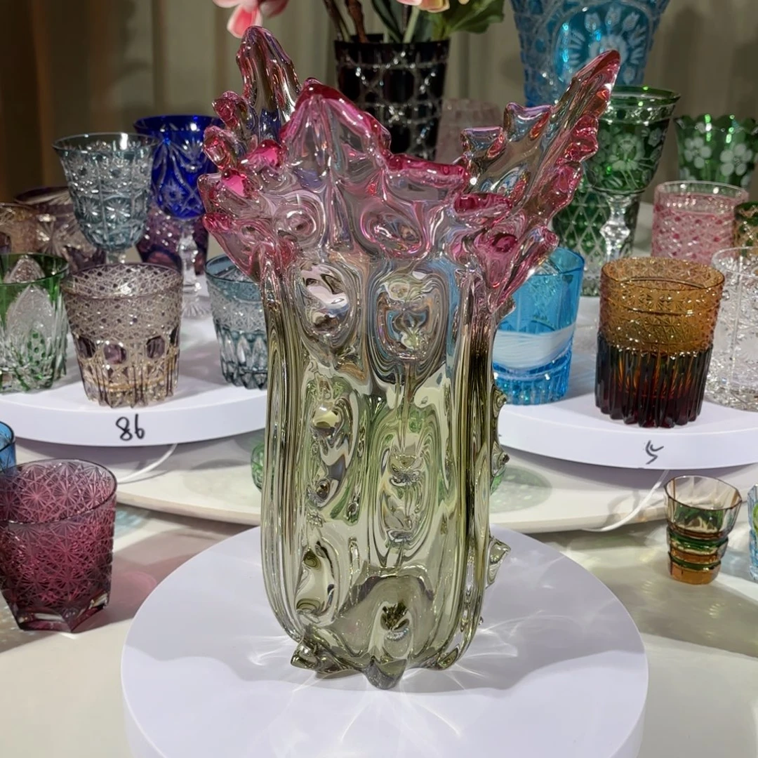 平底款水晶玻璃-家居摆件百财