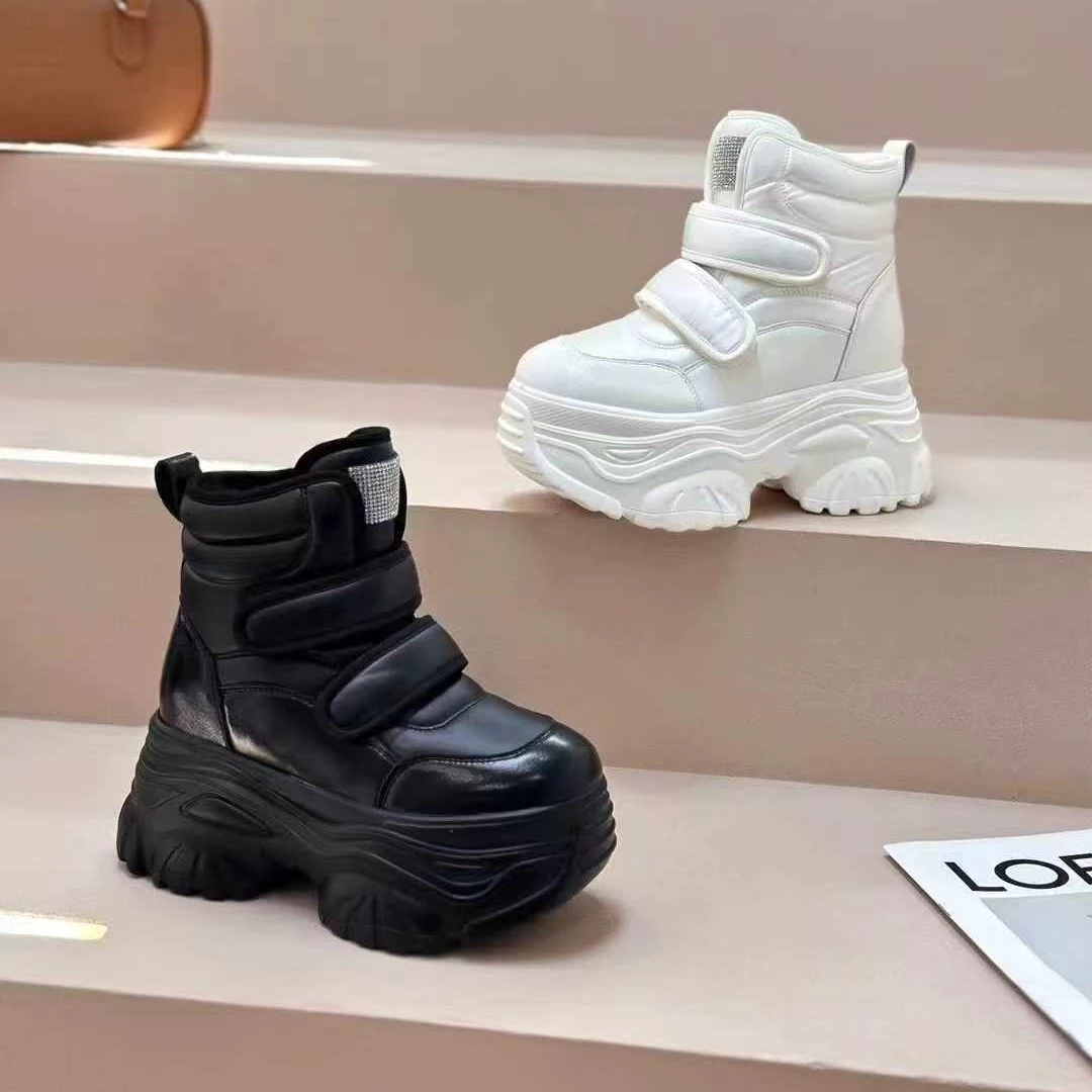 小个子雪地靴女冬季8CM厚底增高加绒保暖时尚棉鞋东北短靴百搭潮