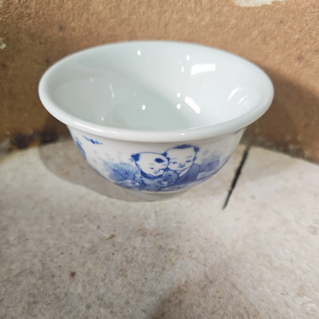【景德镇】高温陶瓷，CY青花童子杯
