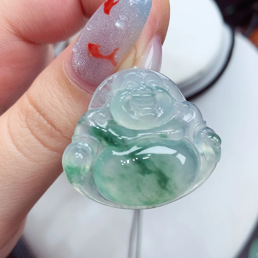 翡翠未镶嵌颈饰翡翠，27/31/6.2