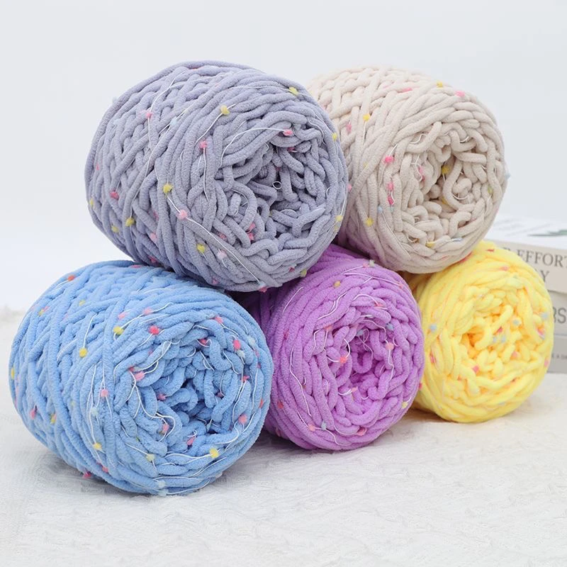 网红爆款3.3量大团冰条手混豆豆线手工编织diy围巾帽子包包拖鞋等