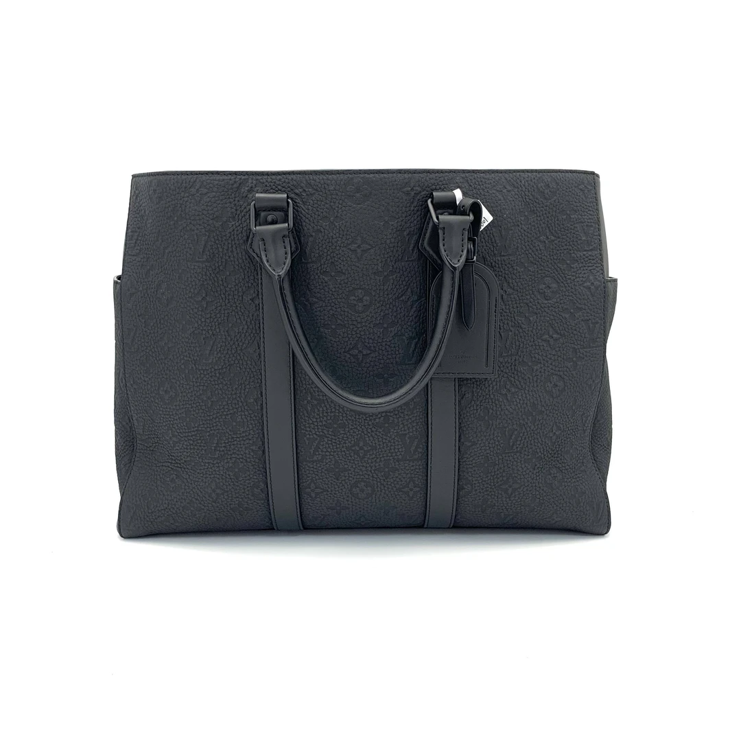 99新 LouisVuitton/路易威登 闲置24H黑色压花托特包 尺寸44/33