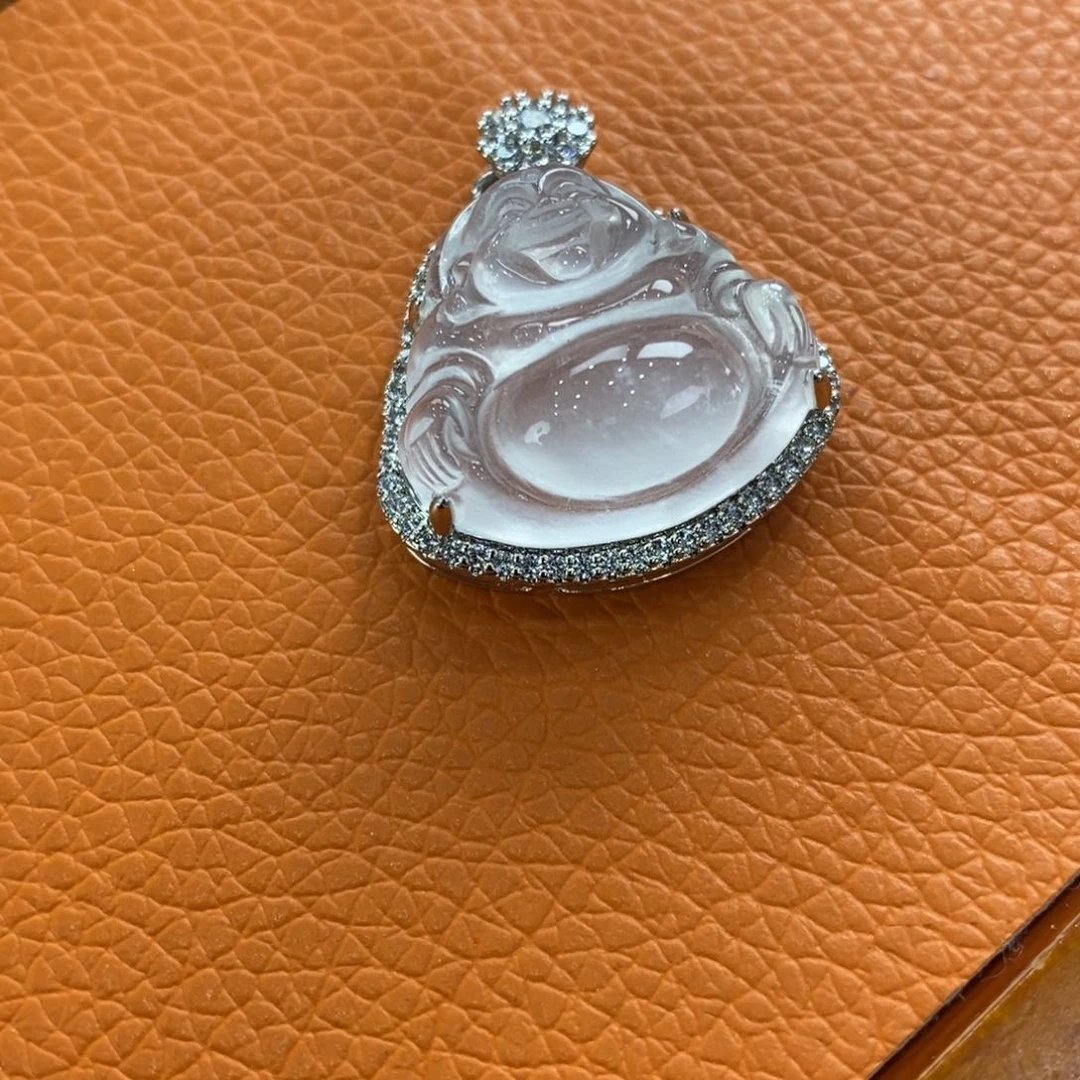 石英质玉吊坠(赠链)银S925镶嵌