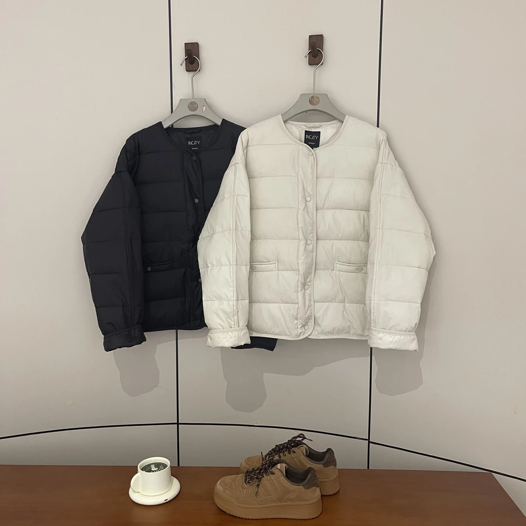 新款气质休闲韩版简约纯色长袖棉服MY1120