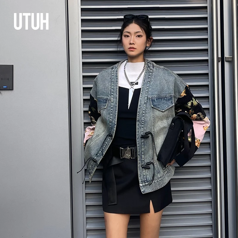 UTUH 蓝色牛仔棉服 TDWSW2W249