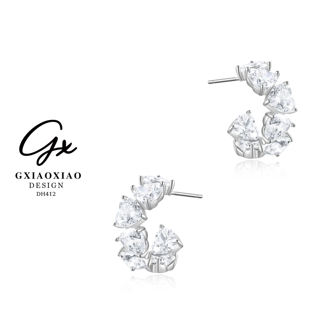 G XIAOXIAO 镀K金 高级感气质简约百搭爱心耳环 DH412