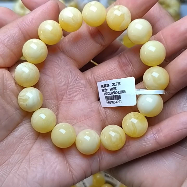 未镶嵌蜜蜡手串13+圆珠手串