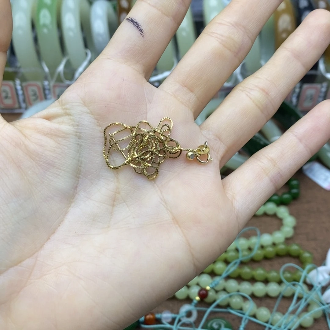 和田玉银S925镶嵌挂件