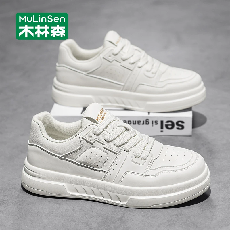 木林森新款厚底耐磨潮流板鞋男春秋季休闲百搭潮流男鞋增高运动鞋