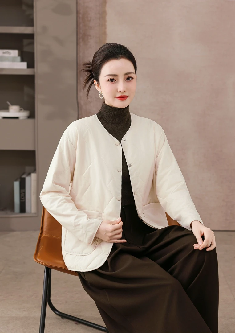 100%桑蚕丝填充棉服清白舒服保暖透气