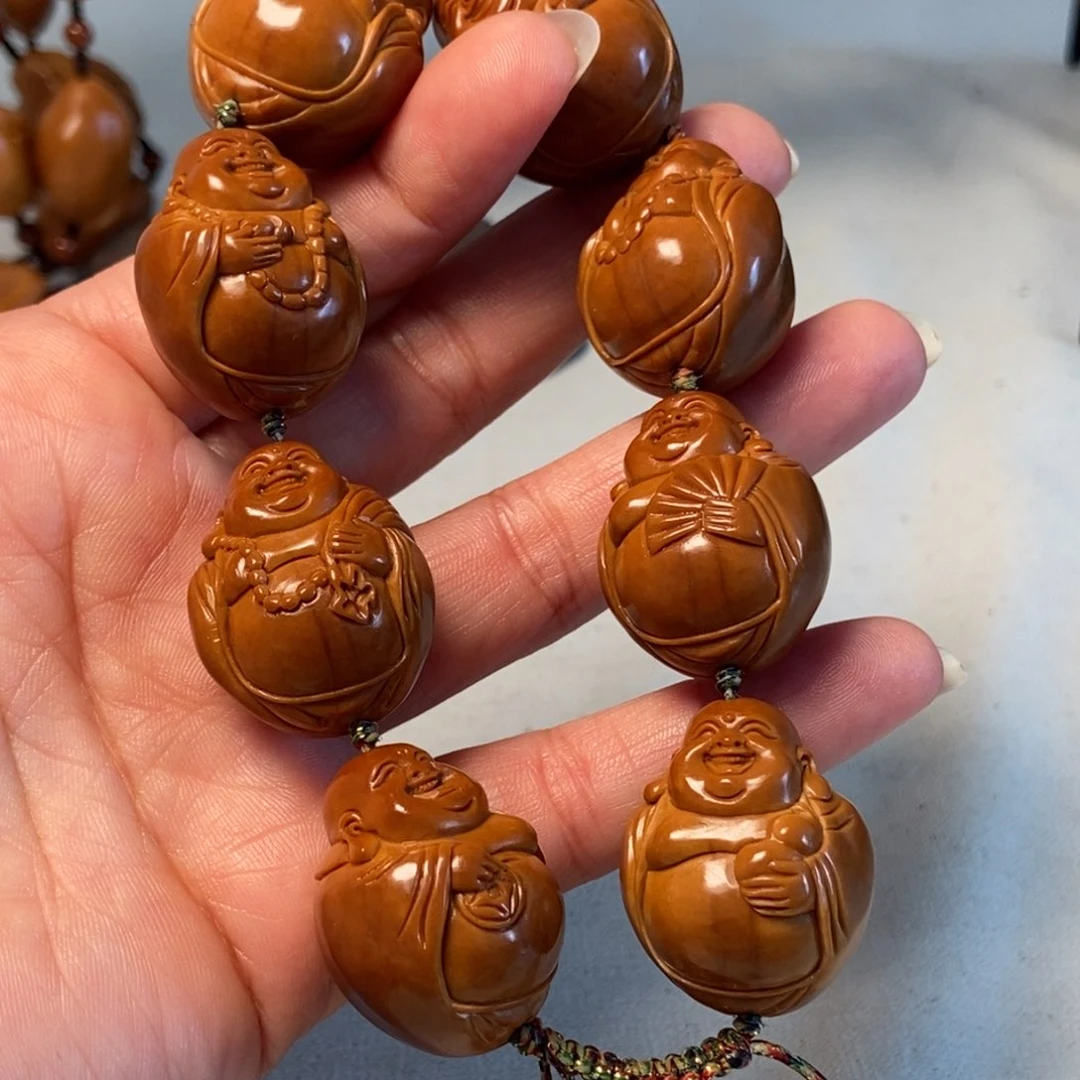 橄榄核手串/手链垫*石光背弥勒