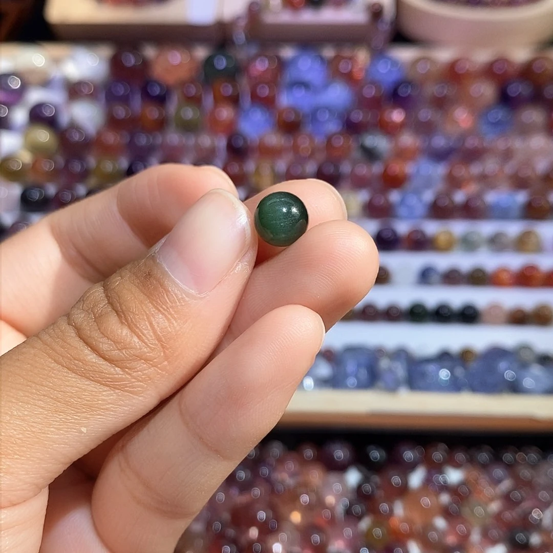 水晶绿发晶单珠打孔不退未镶嵌来****翅