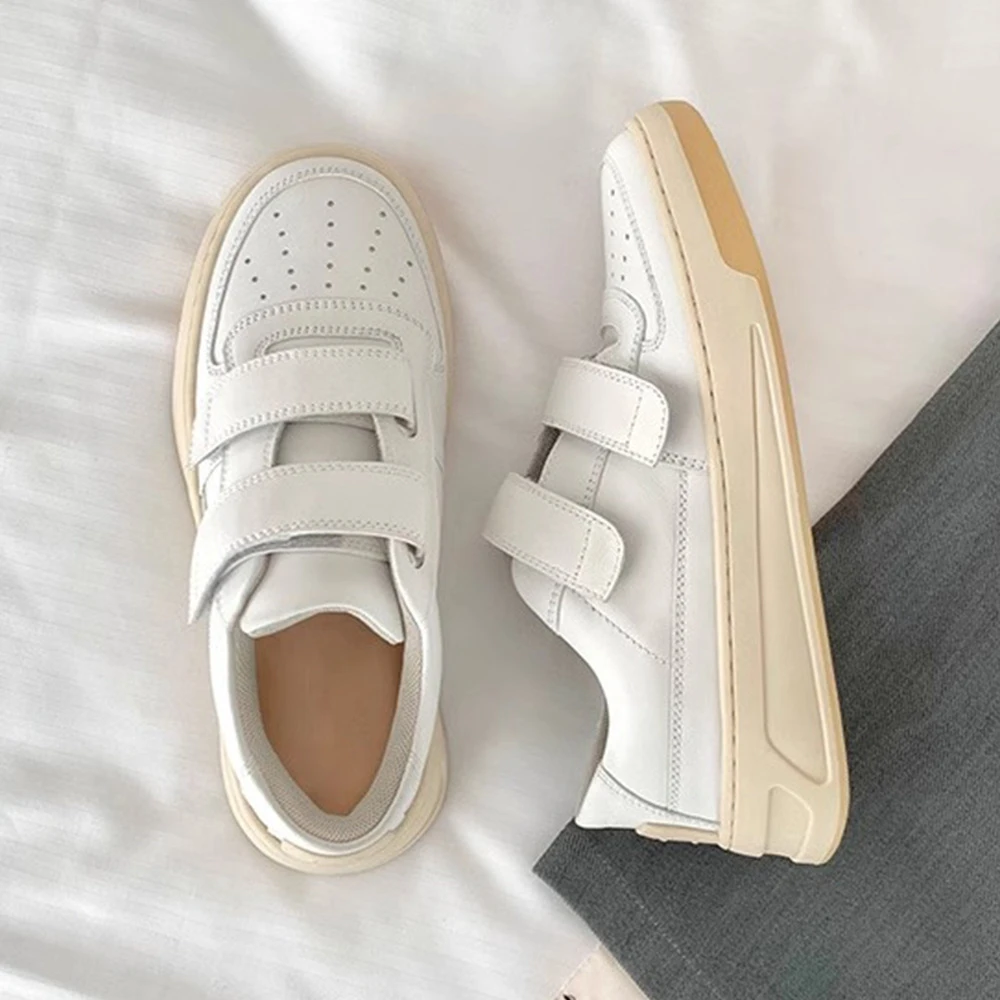 新款韩版ins板鞋鞋女笑脸女孩魔术贴厚底运动休闲鞋女小白鞋板鞋