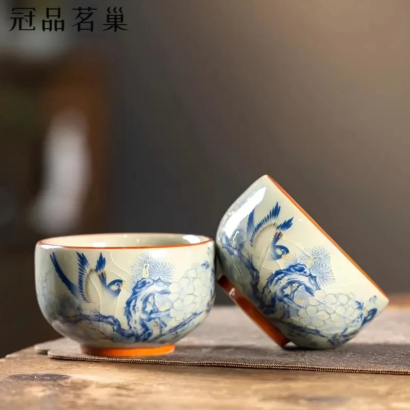 【福利】汝窑茶杯喝水喝茶器具个人专用品茗杯陶瓷开片主人杯茶杯