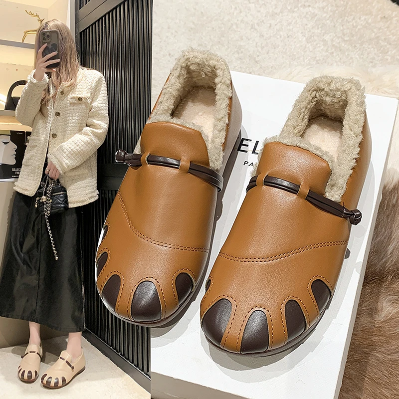 【反季清货】意迪森加绒保暖妈妈款冬季防水防滑中老年女棉鞋毛毛鞋