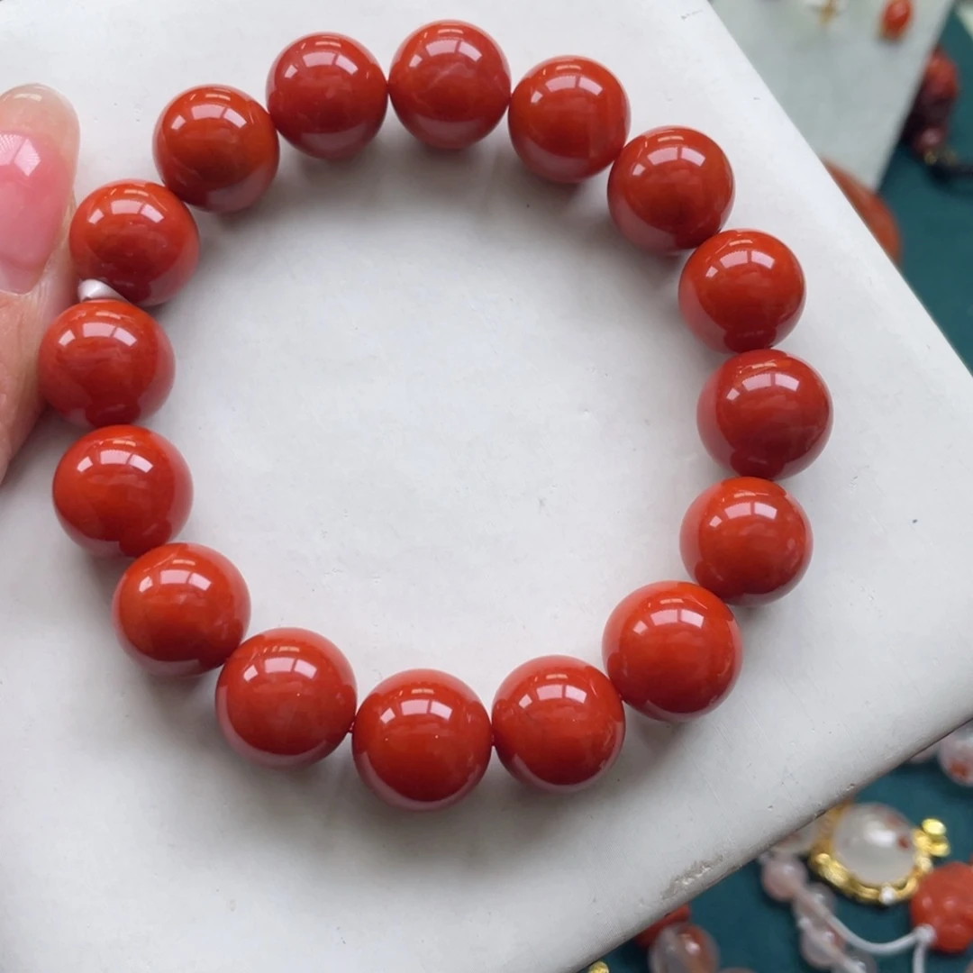 南红玛瑙未镶嵌川料南红满肉单圈13+mm