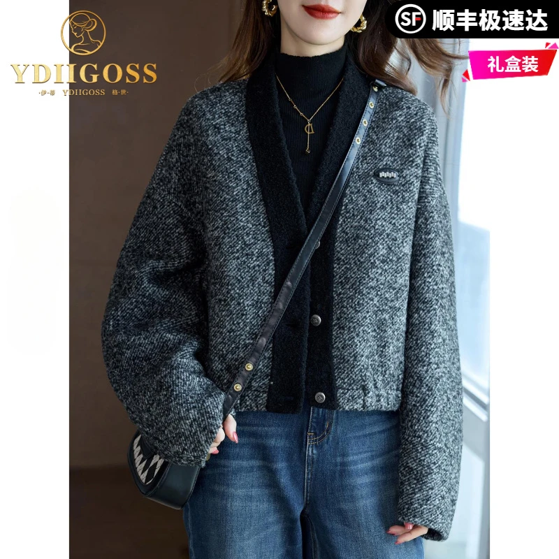 伊蒂格世赫本风气质秋冬羊毛大衣短款休闲女装流行新款毛呢外套