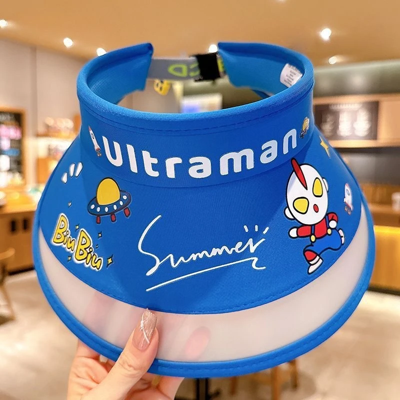 儿童遮阳帽带风扇夏季旅行奥特曼防晒帽男孩宝宝男童女童太阳帽子
