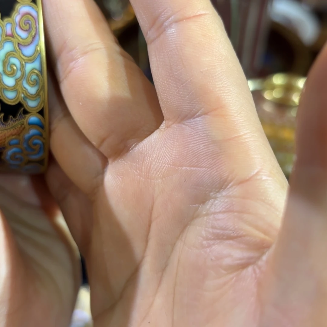 雪***发陶摆件手工手绘苗金龙背