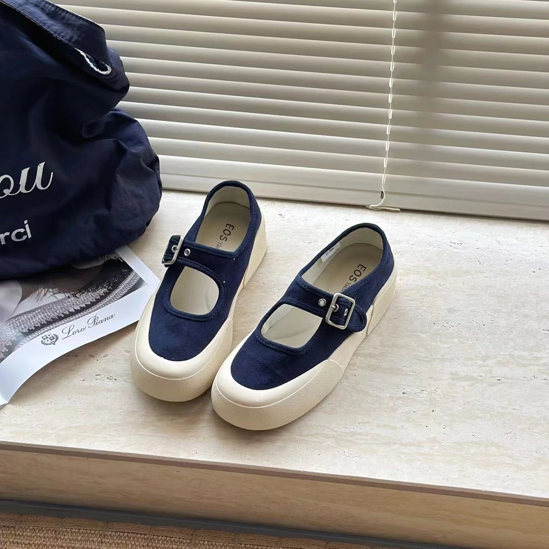 厚底玛丽苏帆布鞋6881-55【7788桃子2】