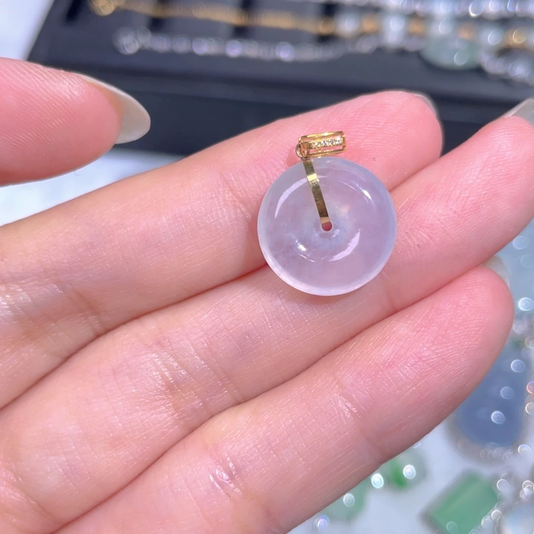 颈饰18K金镶嵌翡翠翡翠