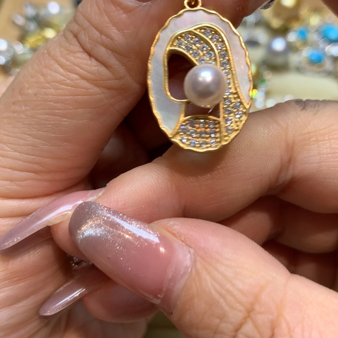 海水珍珠颈饰银S925镶嵌