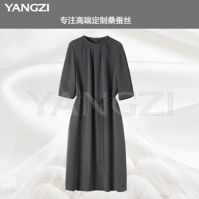 漾姿气质优雅轻奢款30姆米沉香乔重磅桑蚕丝连衣裙 YMX255-25876