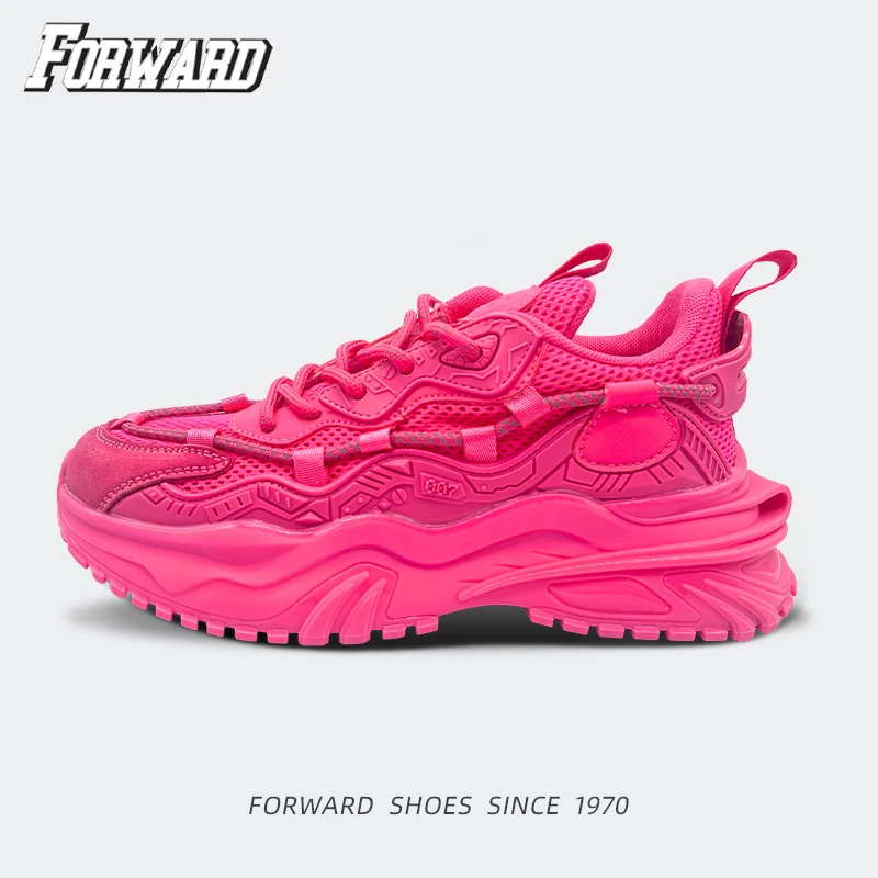 前进厚底老爹鞋情侣夏季新款网面透气运动鞋舒适百搭时尚-500201