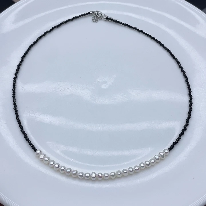银S925镶嵌颈饰淡水珍珠