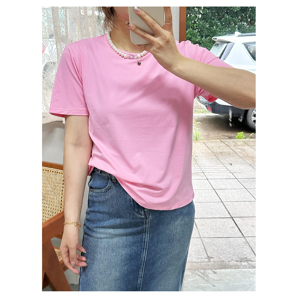 ZR012 夏季新款宽松圆领短袖女士休闲T恤女